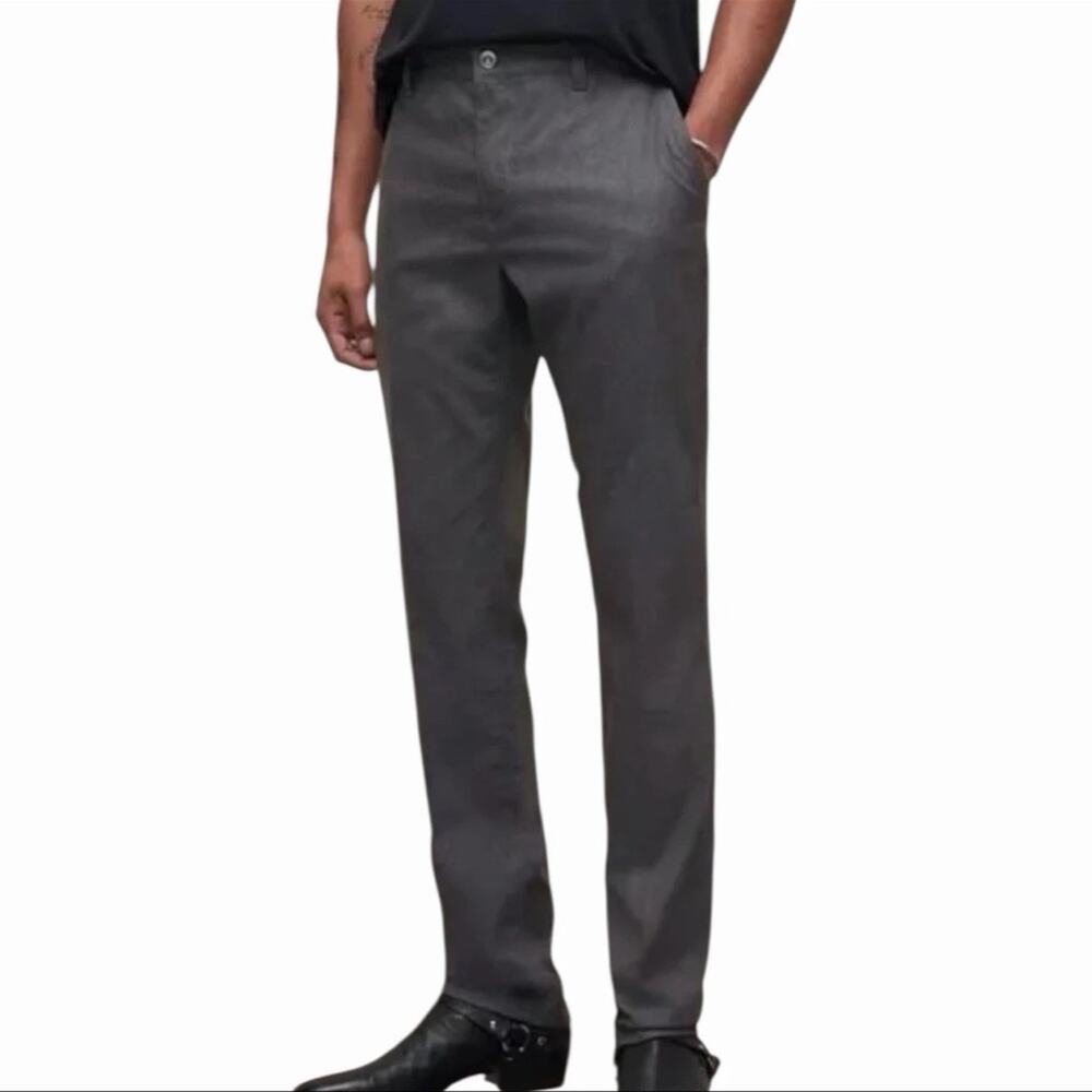 John Varvatos Wool / Cotton Blend Iron Grey Straight Leg Pants in a Size 30
